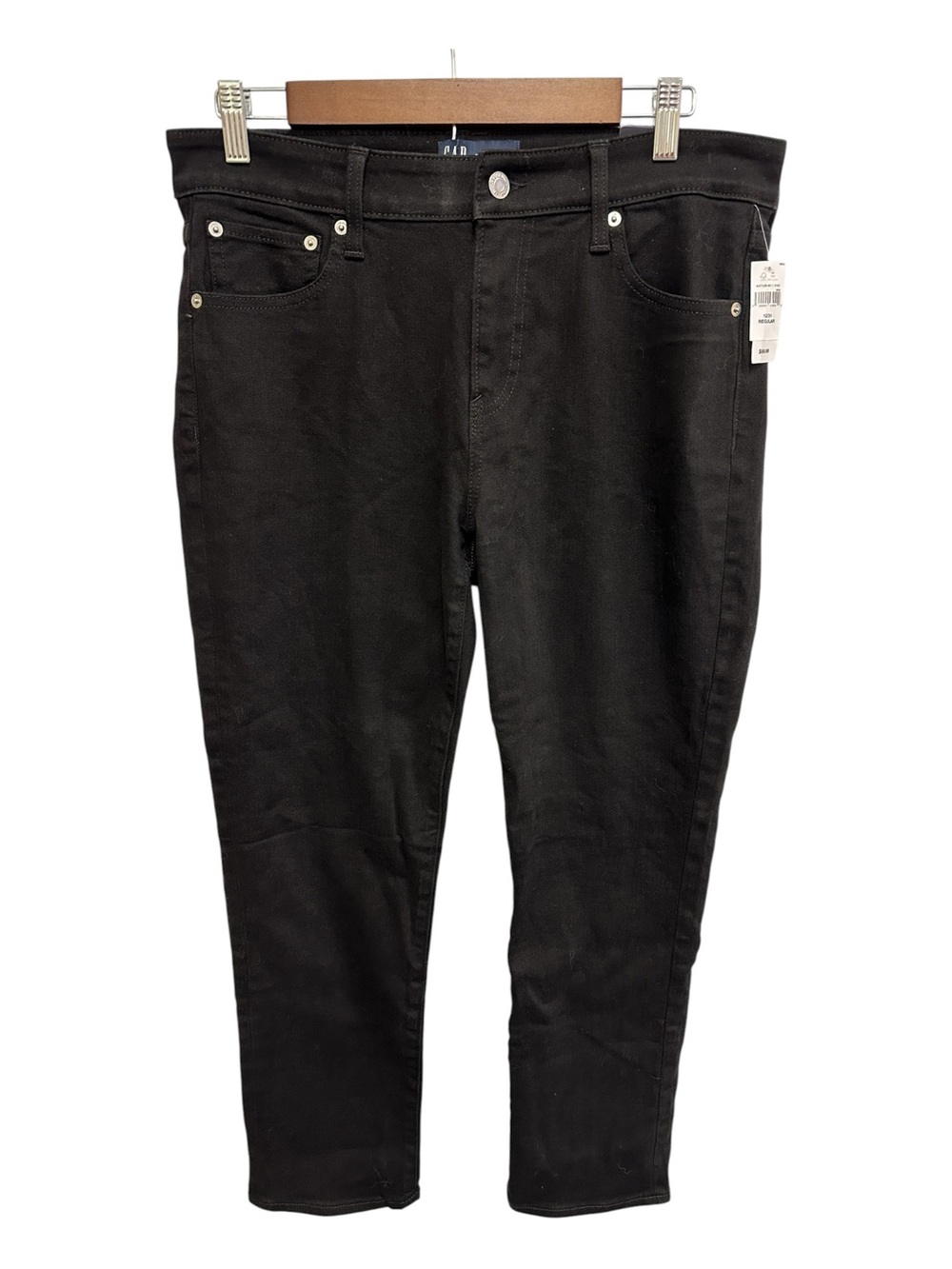 GAP black Classic Straight Leg Mid Rise Stretch Jeans Size 12/31 R NEW